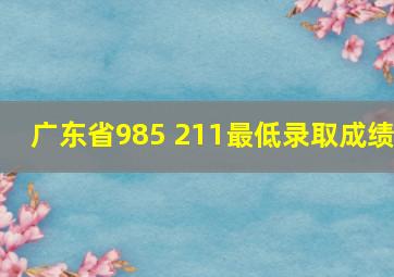 广东省985 211最低录取成绩